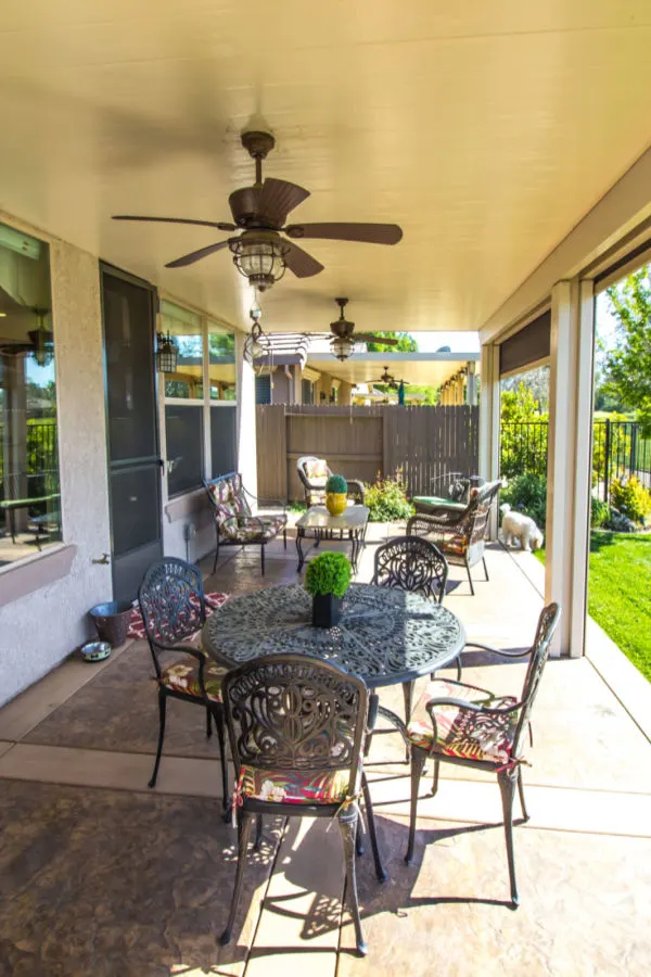 fans on a porch