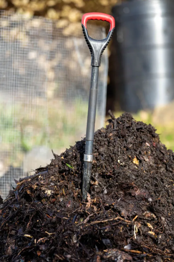 turning a compost pile