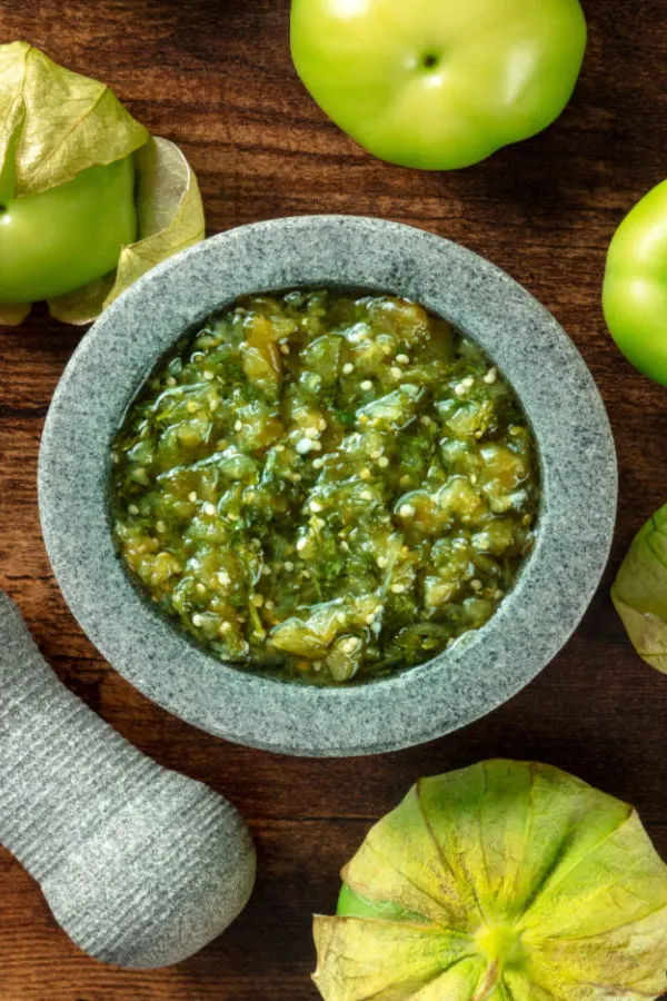 growing tomatillos - making salsa verde