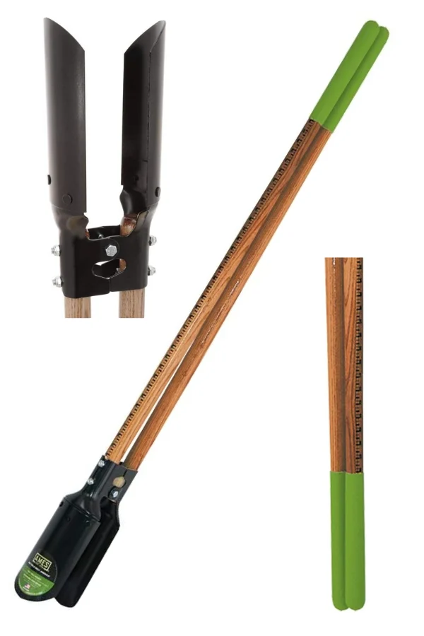 A collage of images of a post hole digger; Images pulled from the Amazon affiliate link.